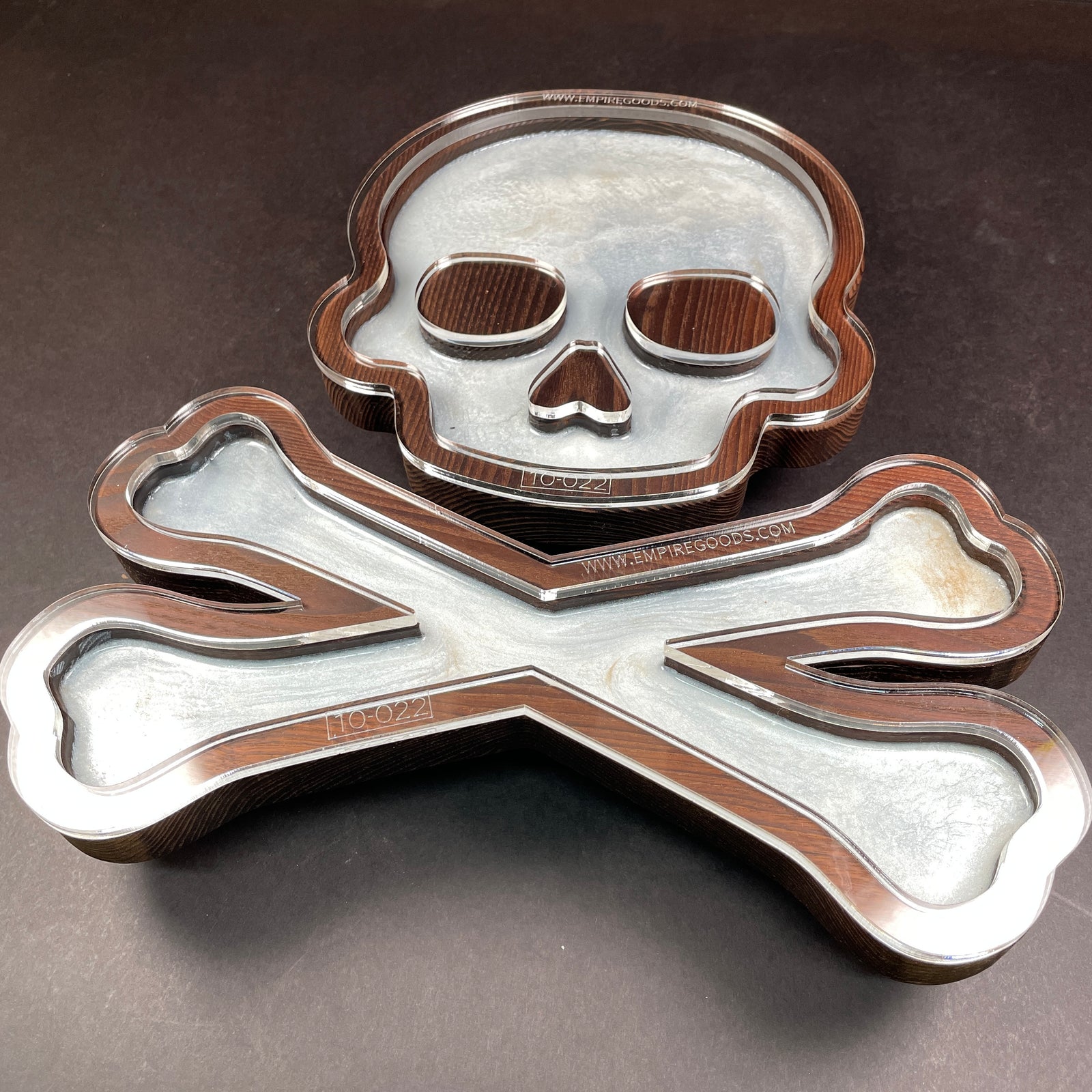 skull tra with clear acrylic template on top 