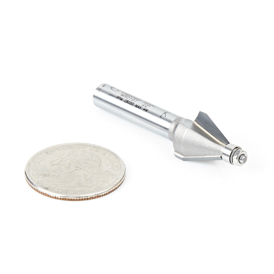 MR0107 Amana Tool 22.5 Degree Chamfer Bit with 3/16" Bearing