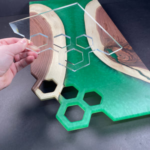Hexagon Charcuterie Board Handle Router Template