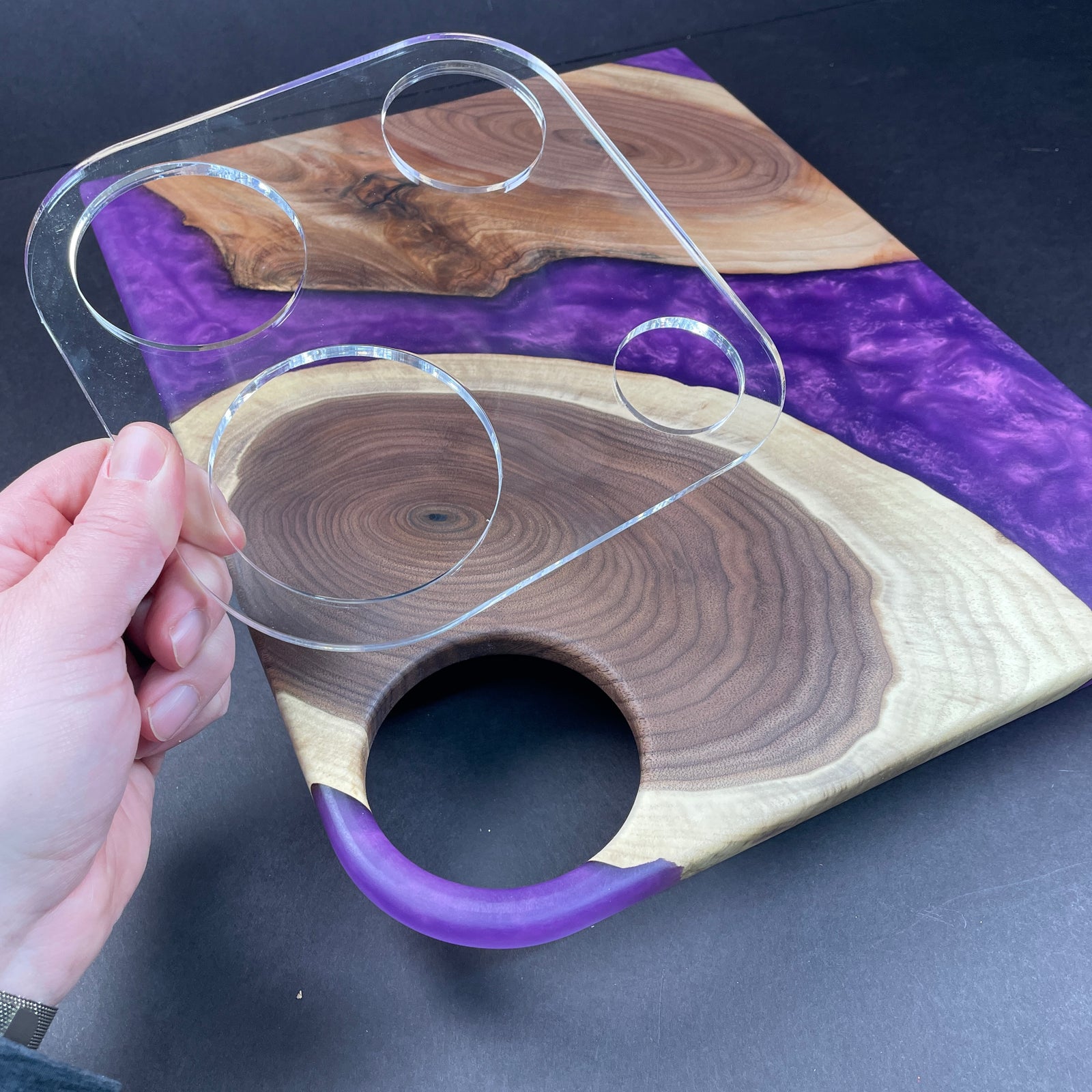 4 Hole Round Charcuterie Board Handle Router Template