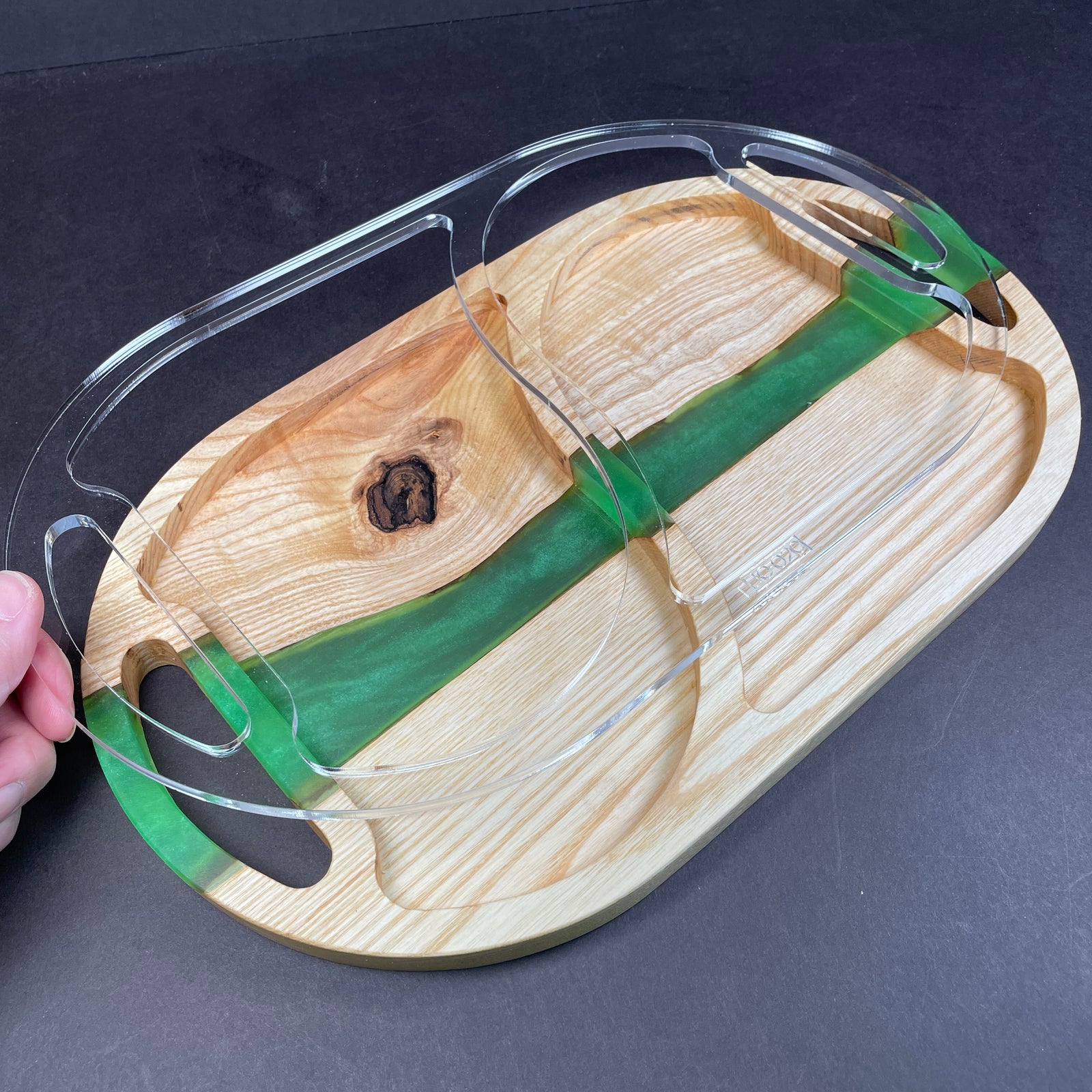 Oval 2 Section Valet Tray Router Template