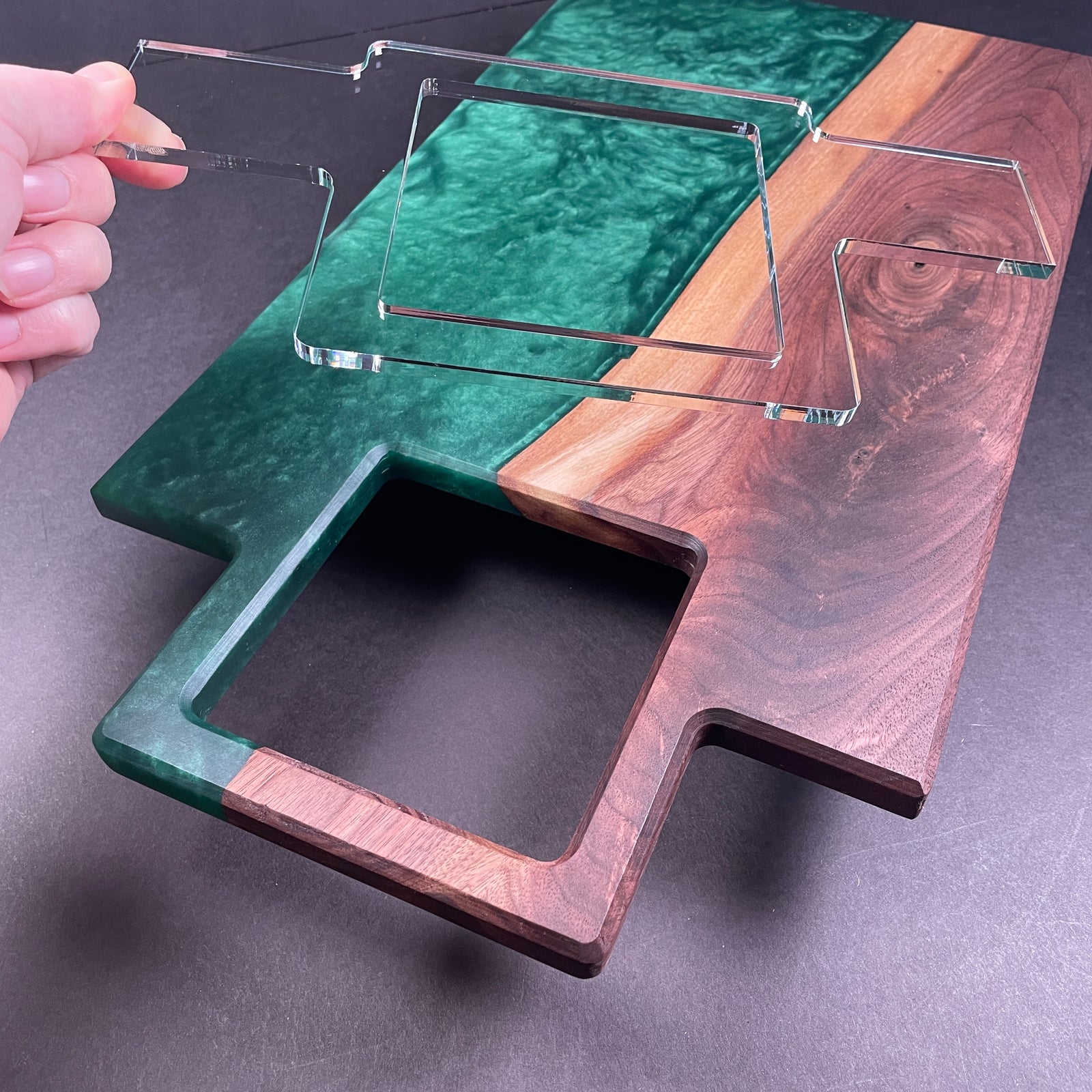 Modern Square Charcuterie Board Handle Router Template