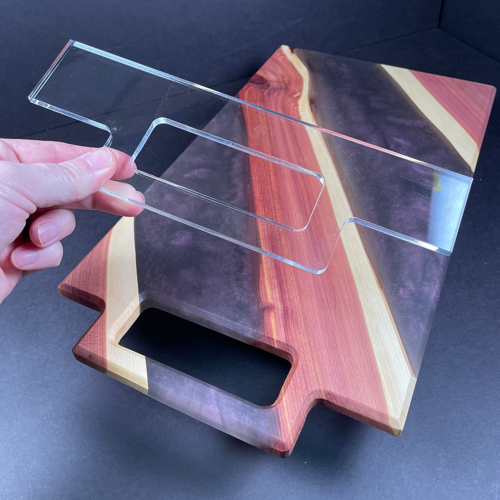 Modern Rectangle Charcuterie Board Handle Router Template