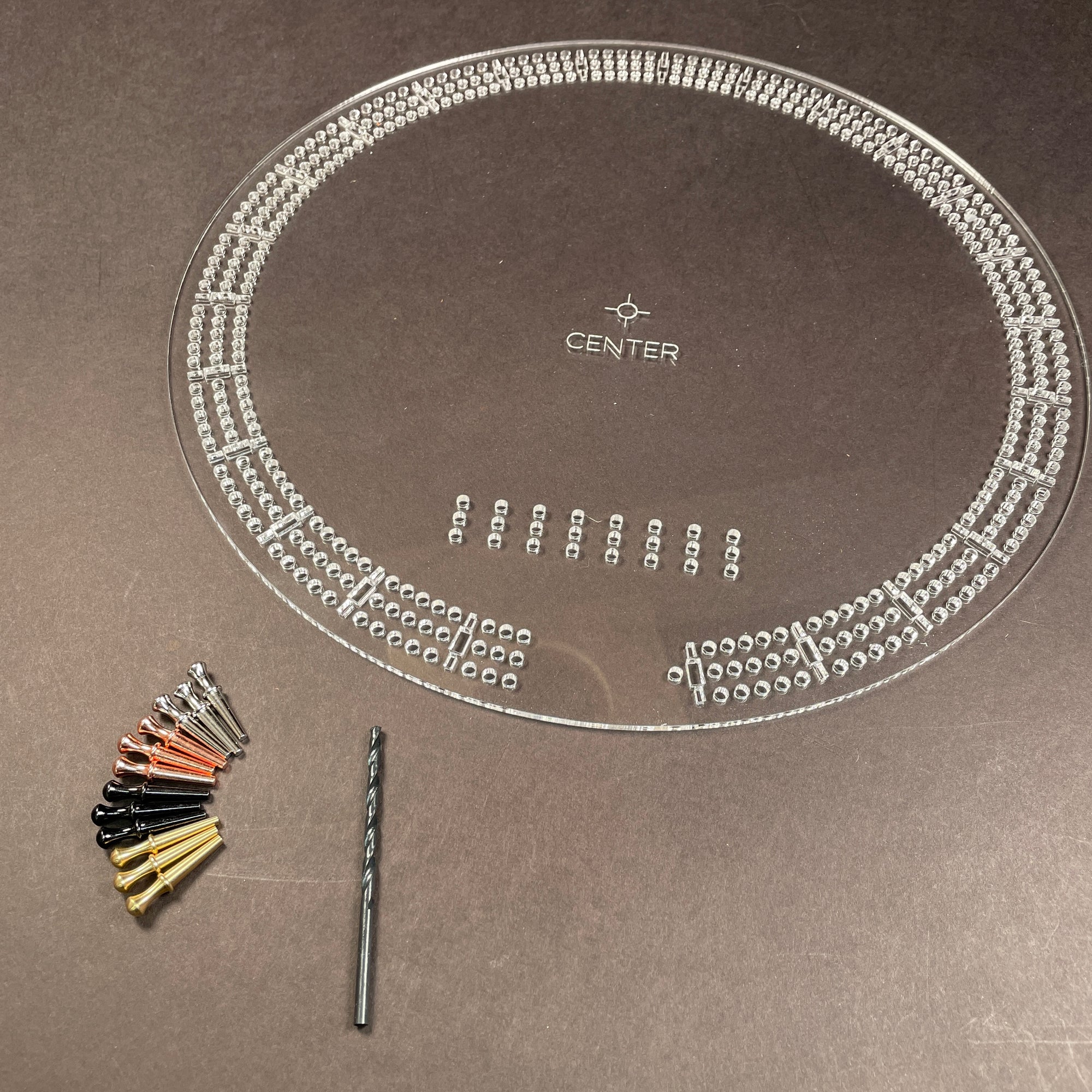 1 Cribbage Board Template + 12 Pegs + 1 Drill Bit