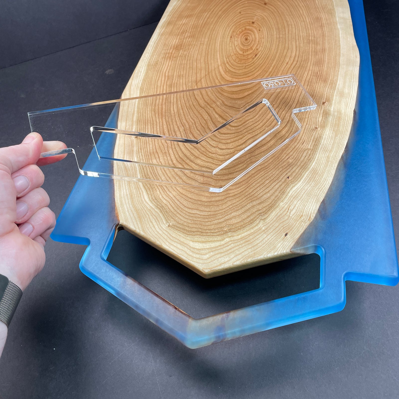 Modern Chevron Charcuterie Board Handle Router Template