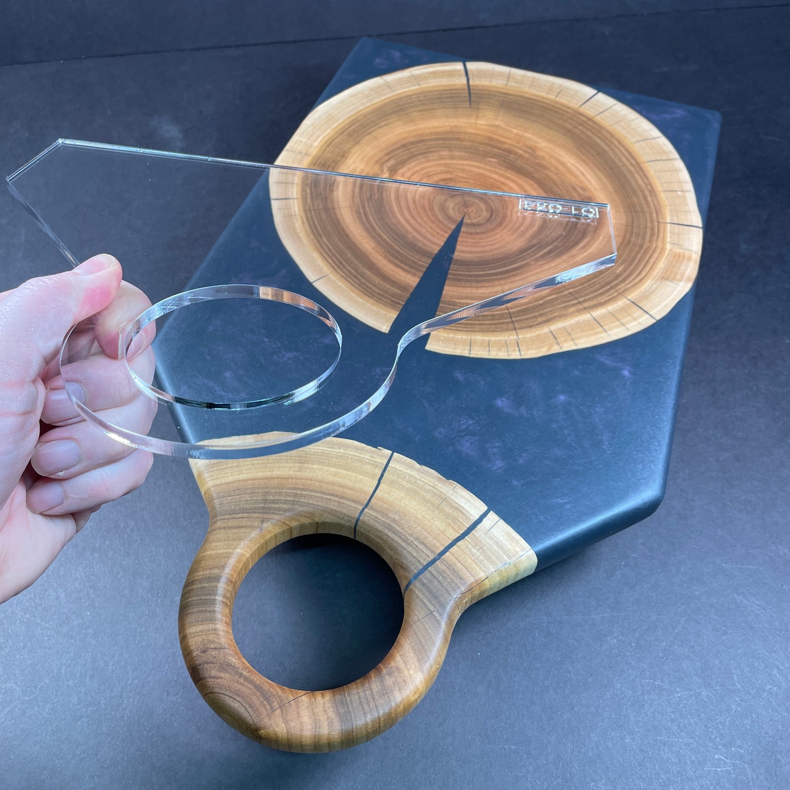 Tapered Round Charcuterie Board Handle Template