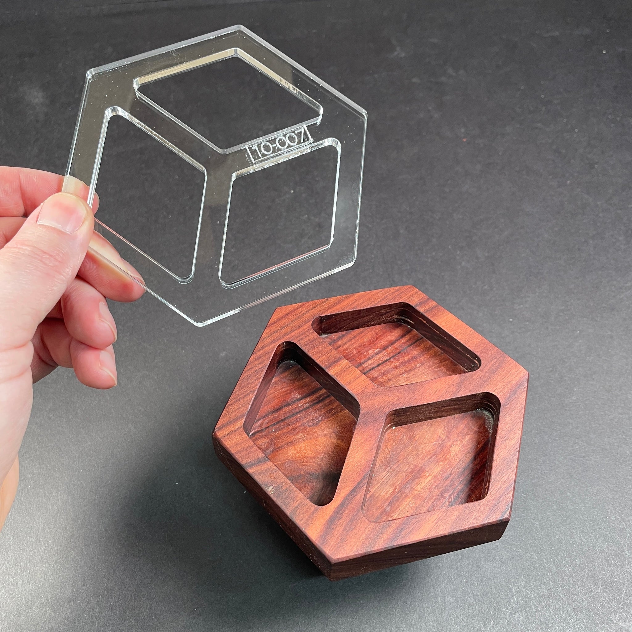 Mini Hexagon 3 Pocket Tray Router Templates - empiregoods.com