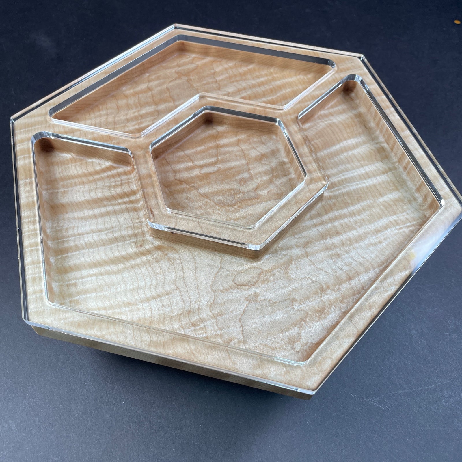Hexagon With Centre Pocket Valet Tray Templates