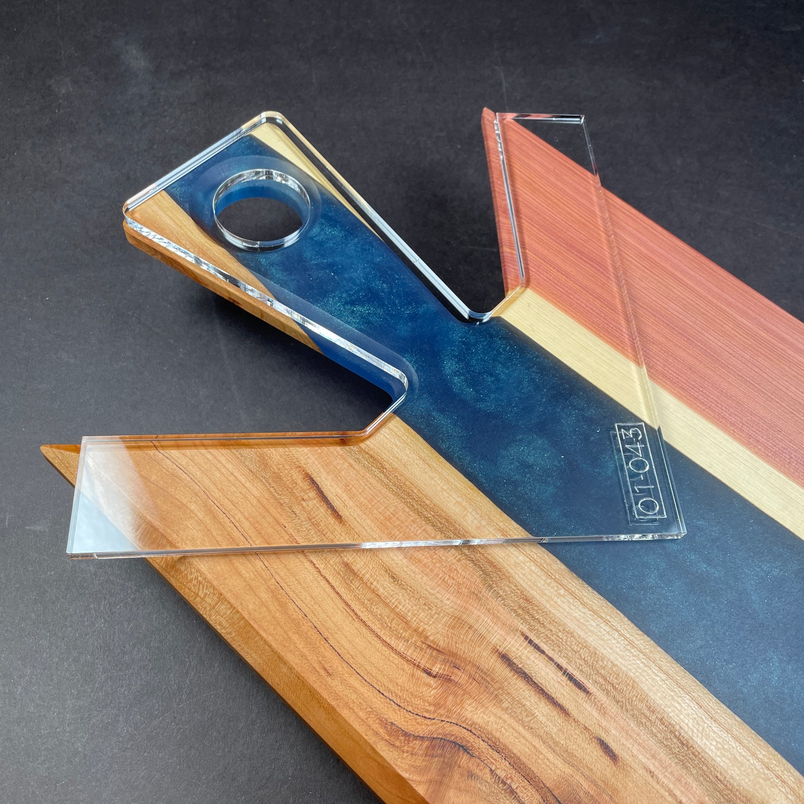 Geometric Corner Charcuterie Board Handle Router Template