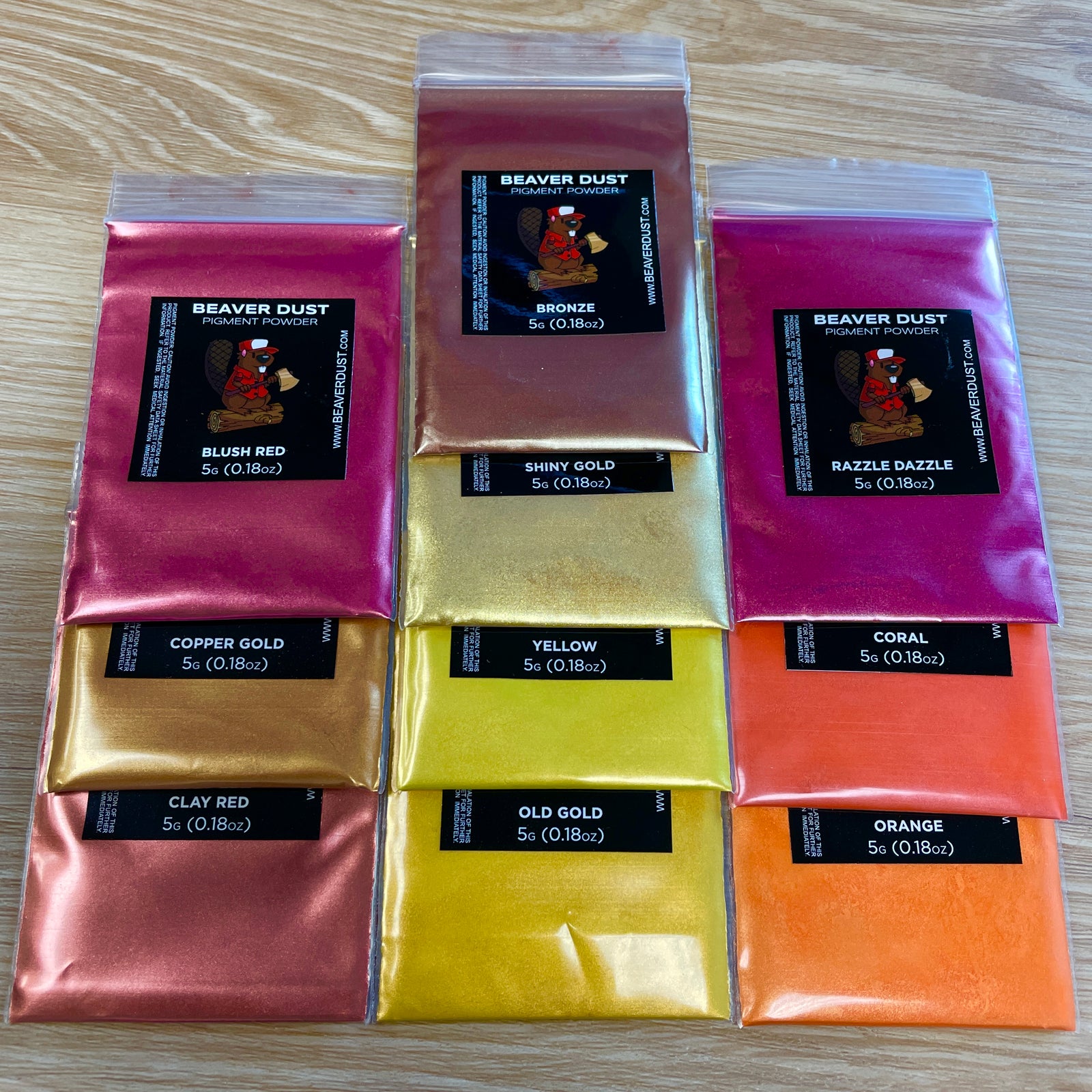 Mica Powder Variety Pack #9 (Warm Red/Orange/Yellow)