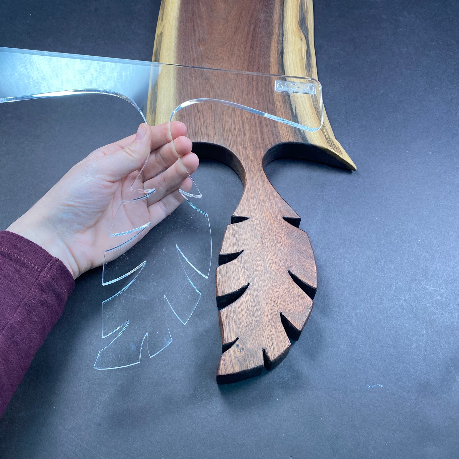 Palm Leaf Handle Charcuterie Board Router Template